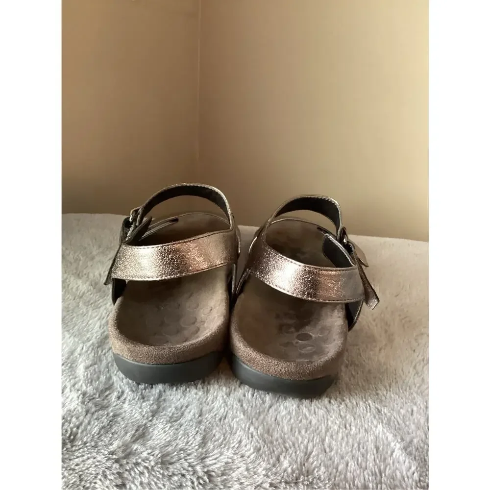 Vionic adjustable sandals marsala Metallic Gunmetal women's size 10